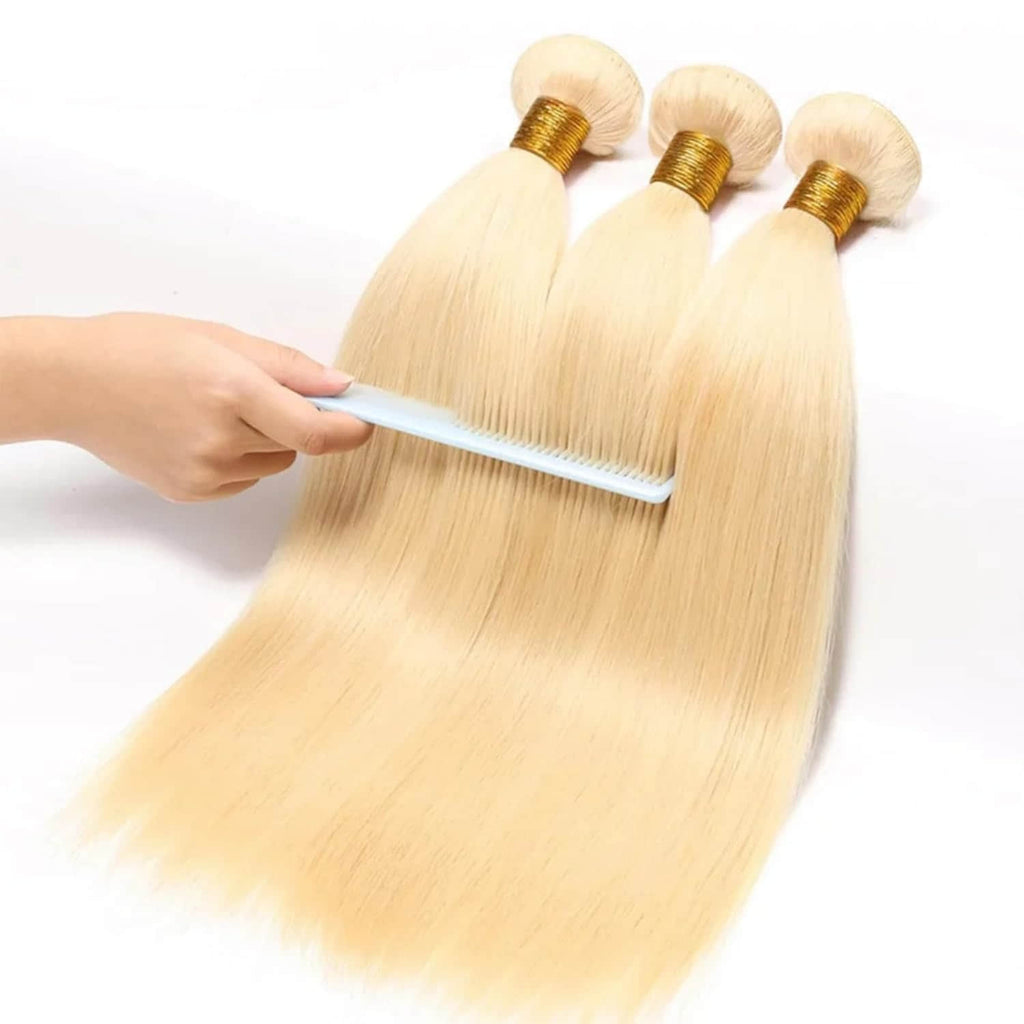 Ms. Luxury 10-30 Inch #613 Blonde Straight Remy Human Hair Bundles