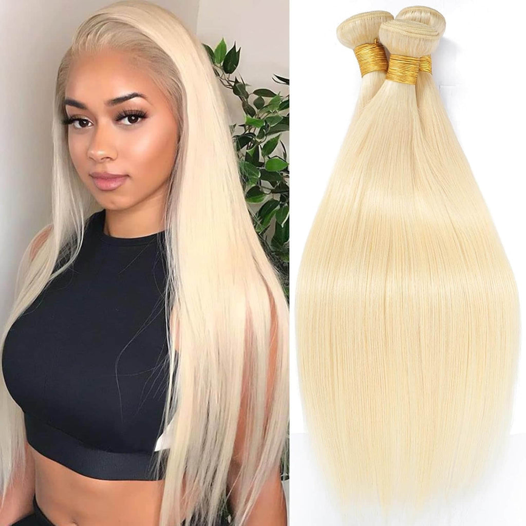 Ms. Luxury 10-30 Inch #613 Blonde Straight Remy Human Hair Bundles