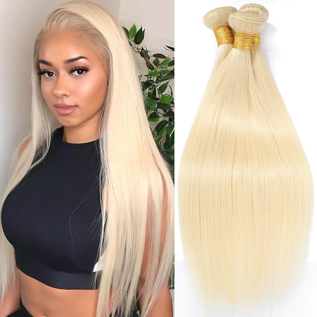 Ms. Luxury 10-30 Inch #613 Blonde Straight Remy Human Hair Bundles