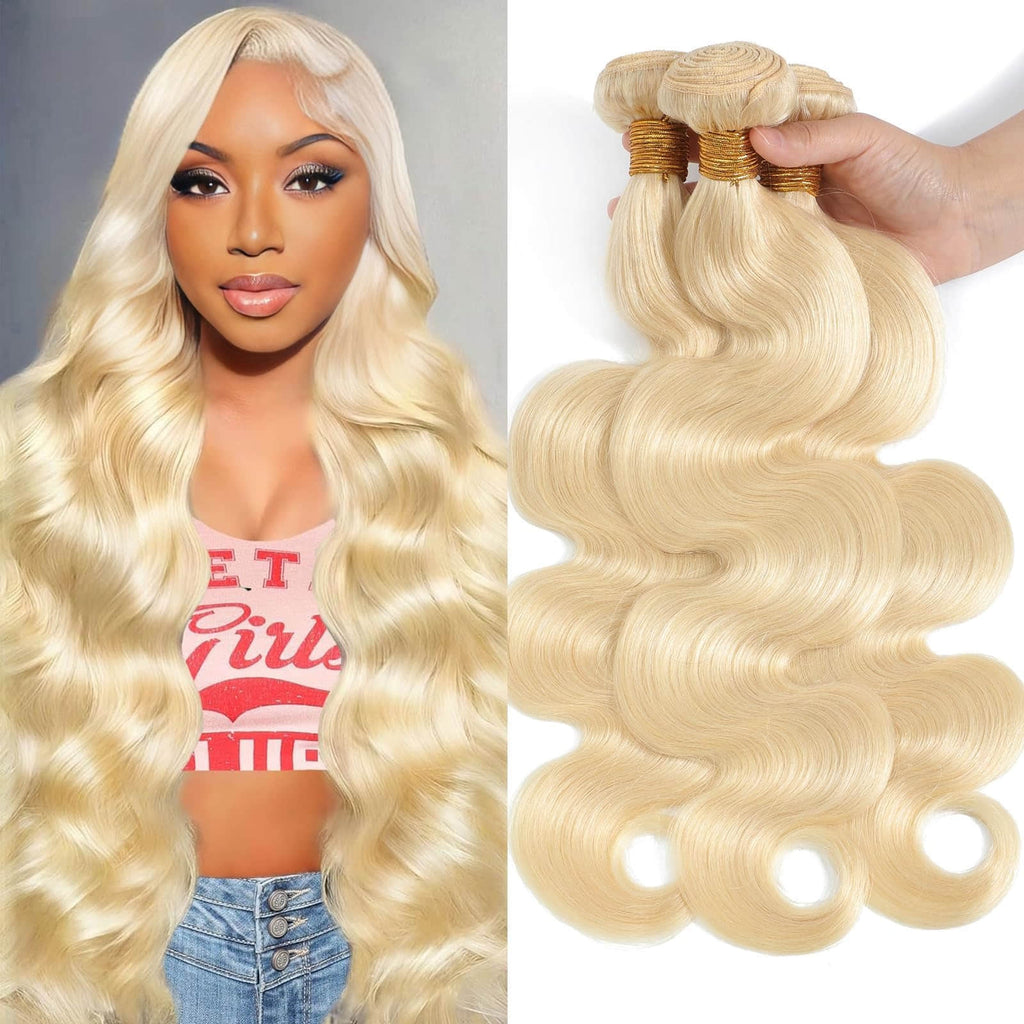 Ms. Luxury 10-30 Inch #613 Body Wave Blonde Remy Human Hair Bundles