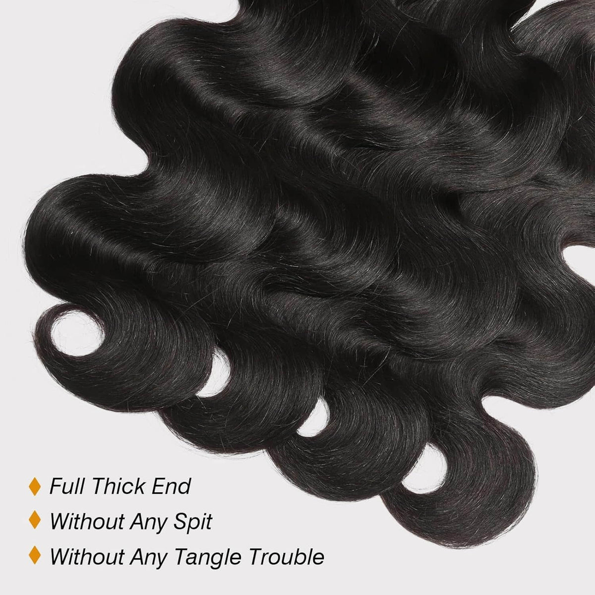 Ms.Luxury 10-30 Inch Body Wave Brazilian Virgin Hair Bundles #1B