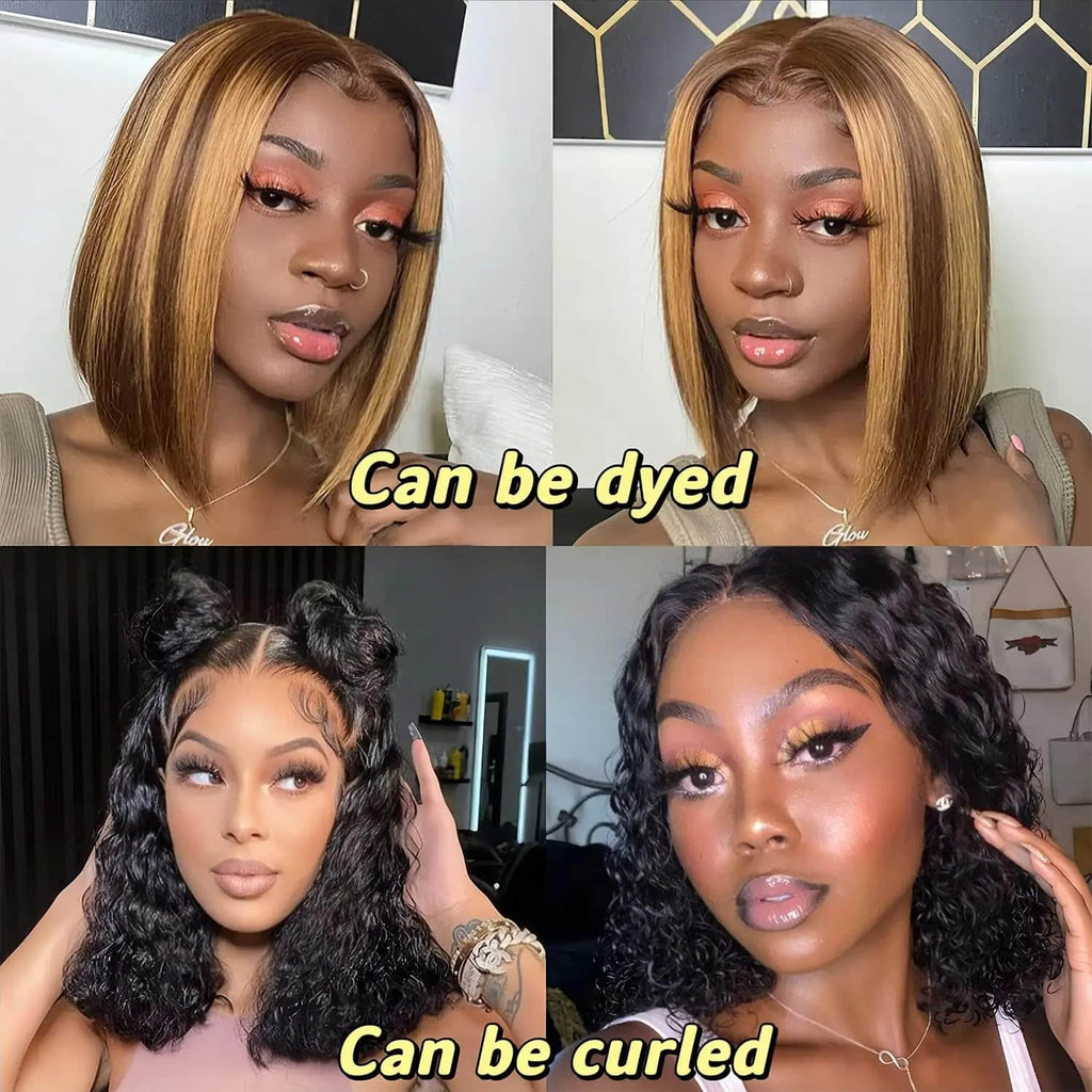 Ms. Luxury 13"x4" Bob Wig Transparent Lace Closure Wig #1B
