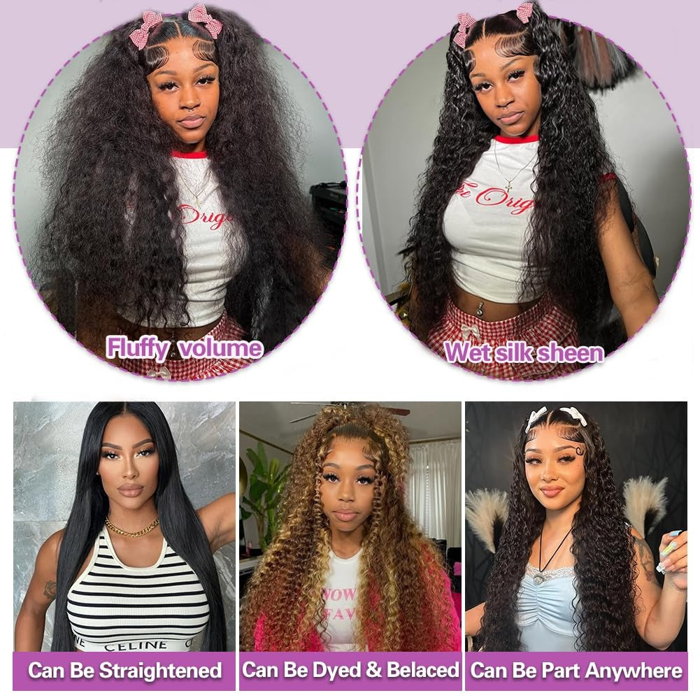 Ms. Luxury 13"x4" HD Lace Deep Wave Frontal Wig #1B