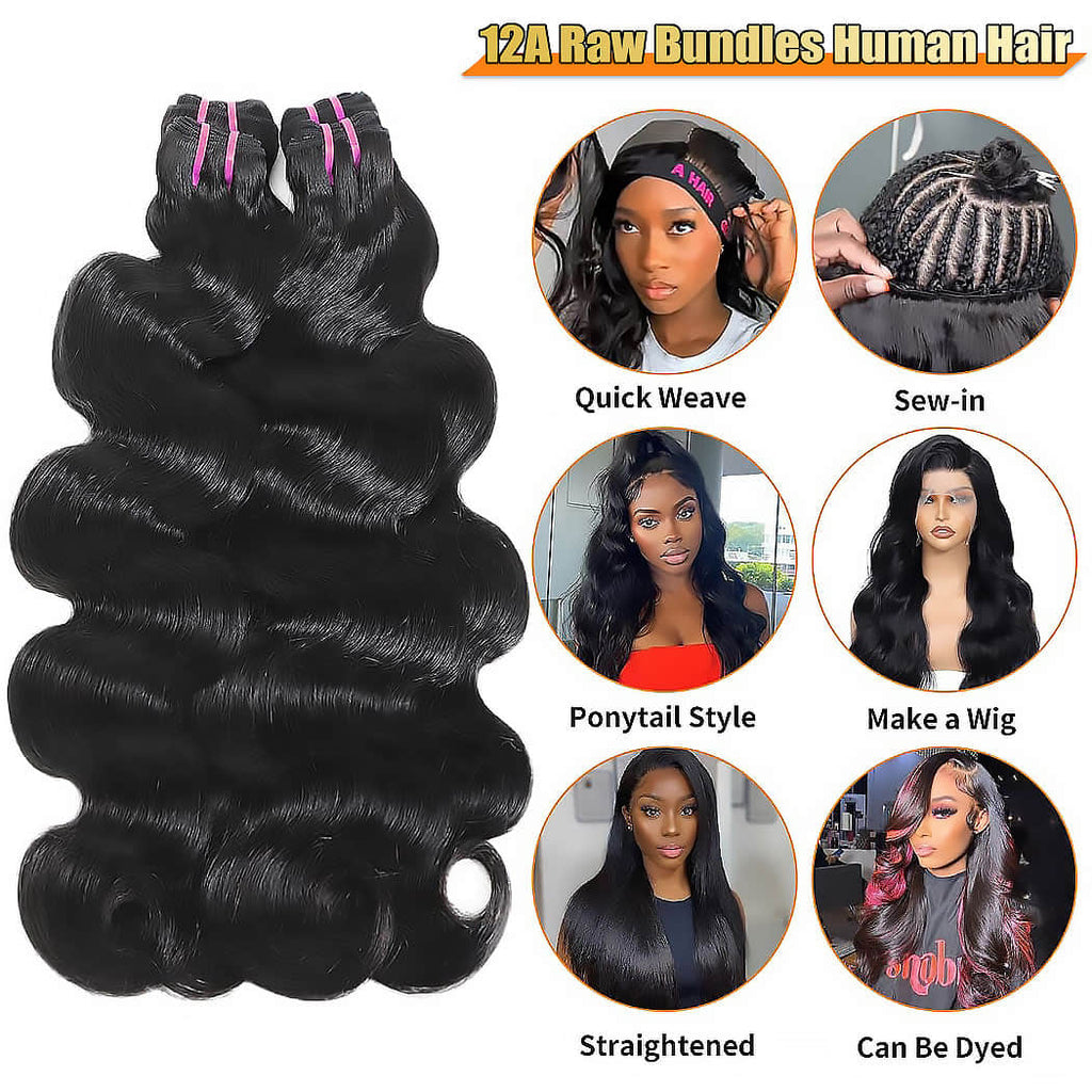 Ms. Luxury 14-30 Inch Body Wave Vietnam Raw Hair Bundles #1B