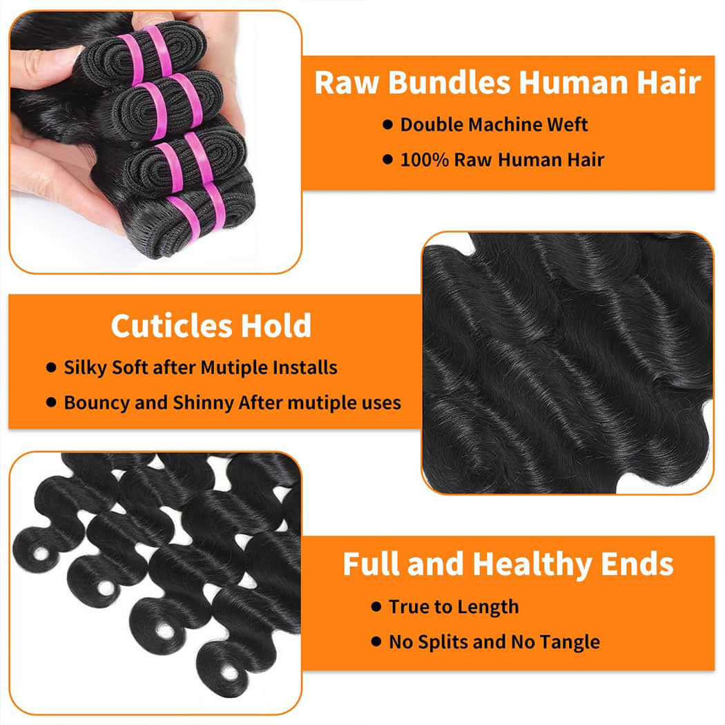 Ms. Luxury 14-30 Inch Body Wave Vietnam Raw Hair Bundles #1B