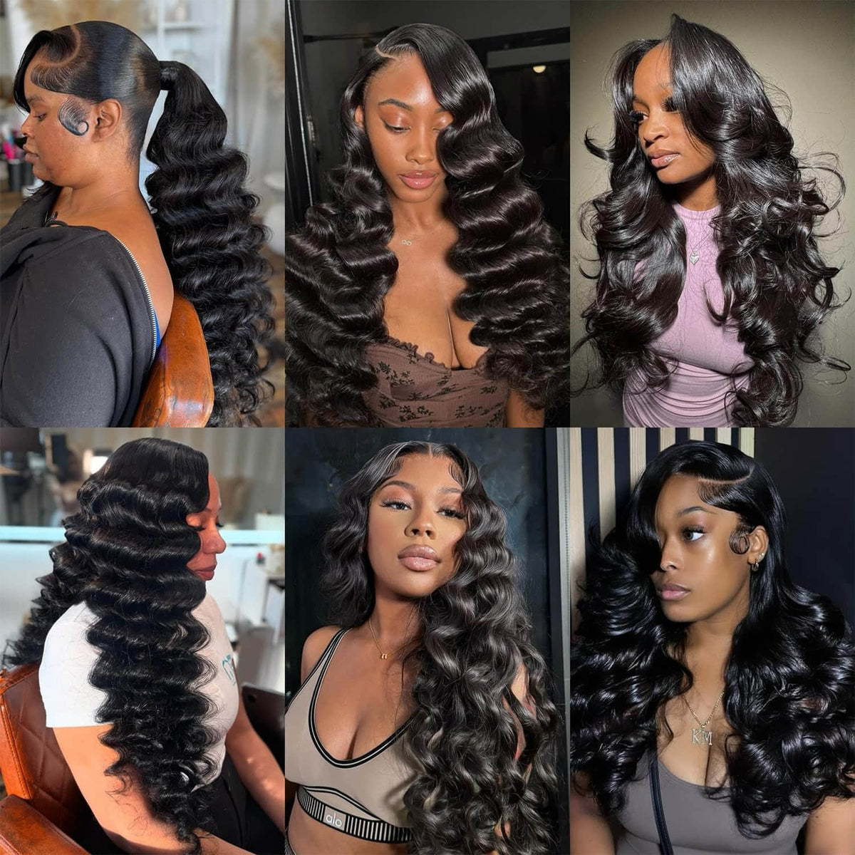 Ms. Luxury 14-30 Inch Loose Wave Brazilian Virgin Hair Bundles #1B