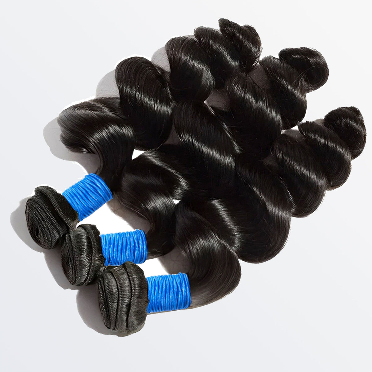Ms. Luxury 14-30 Inch Loose Wave Brazilian Virgin Hair Bundles #1B