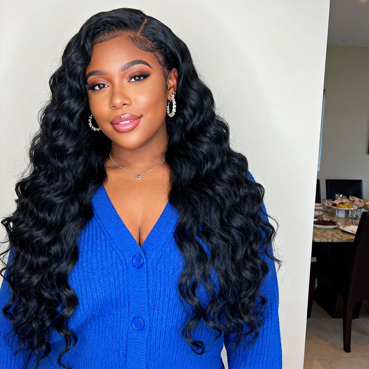 Ms. Luxury 14-30 Inch Loose Wave Brazilian Virgin Hair Bundles #1B