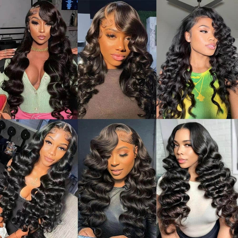 Ms. Luxury 14-30 Inch Ocean Wave Brazilian Virgin Hair Bundles #1B