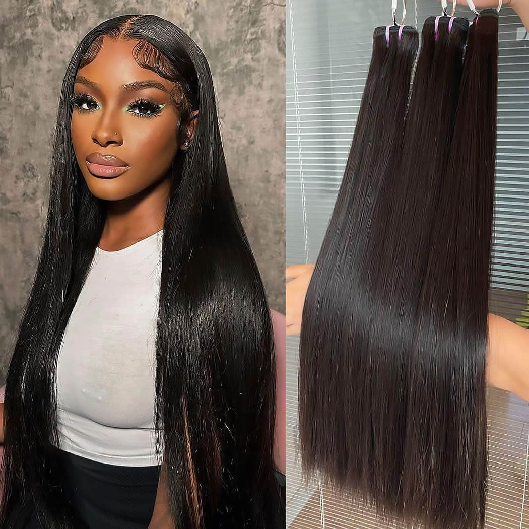 Ms.Luxury 14-30 Inch Straight Vietnam Raw Hair Bundles #1B