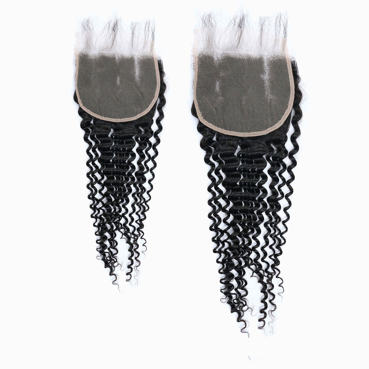 Ms. Luxury 12-20 Inch 4"x4" Deep Wave Transparent Lace Closure #1B