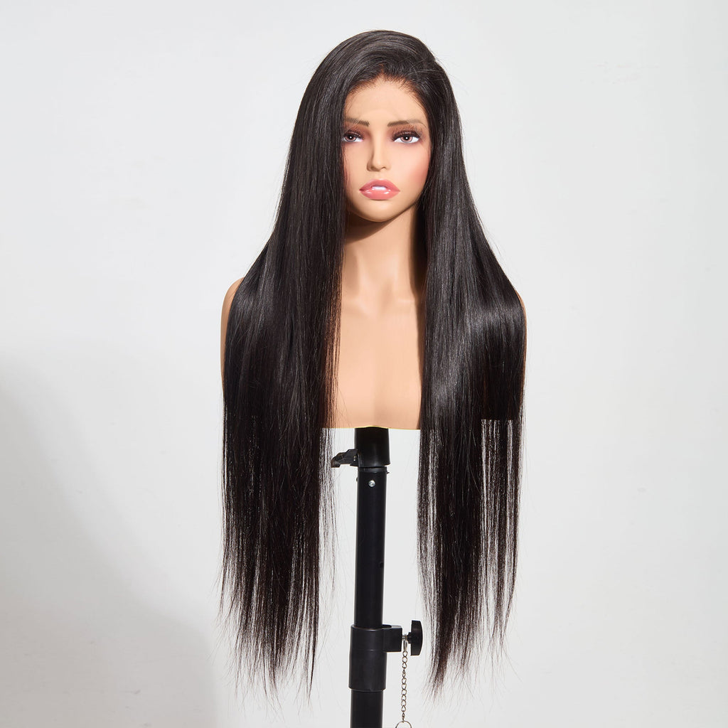 Ms. Luxury 13"x4" Straight 150% Transparent Lace Frontal Wig #1B