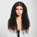 Ms. Luxury 5"x5" HD Glueless Lace Water Wave 180% Closure Wig #1B