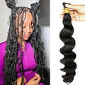 Ms. Luxury 14-20 Inch Loose Wave Bulk Hair for Braiding #1B