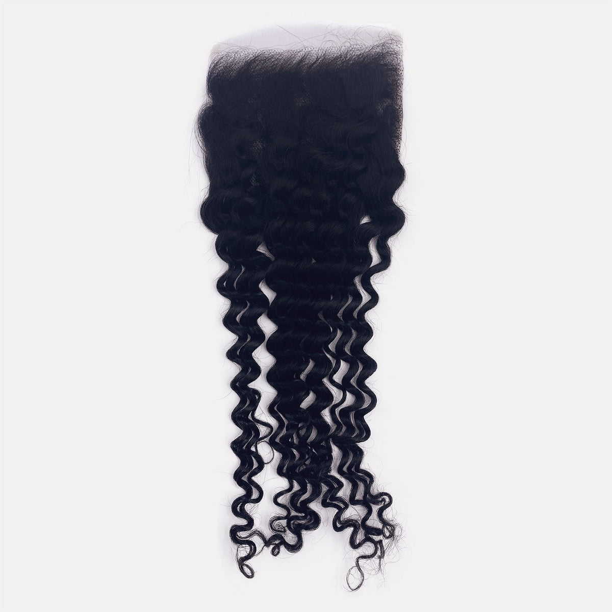 Ms. Luxury 12-20 Inch 4"x4" Deep Curly Transparent Lace Closure #1B
