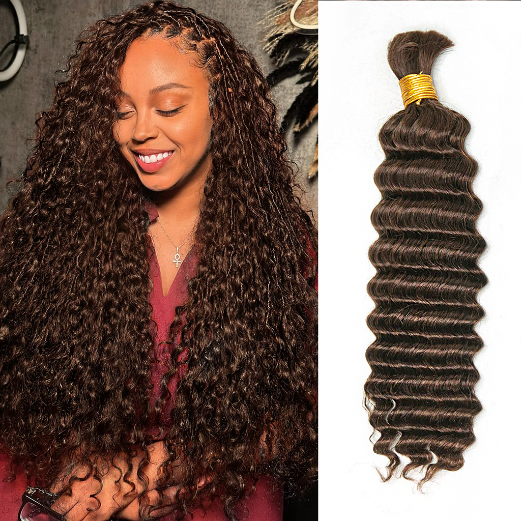 Ms. Luxury #4 Deep Wave Hair Bulk Hair for Braiding