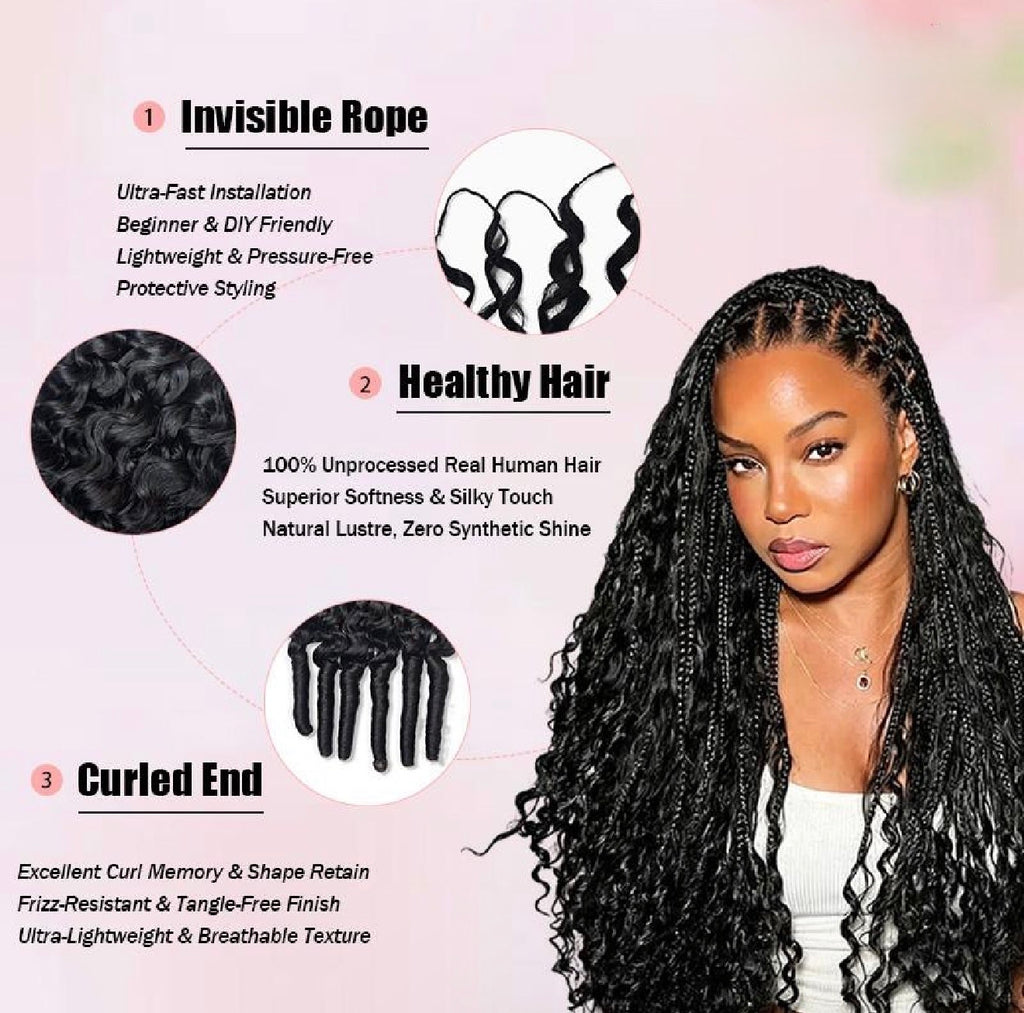 Ms. Luxury Burmese Curly Feather Crochet Human Hair Extensions 100% Virgin Hair Crochet Braid For Miracle Knots Natural Black