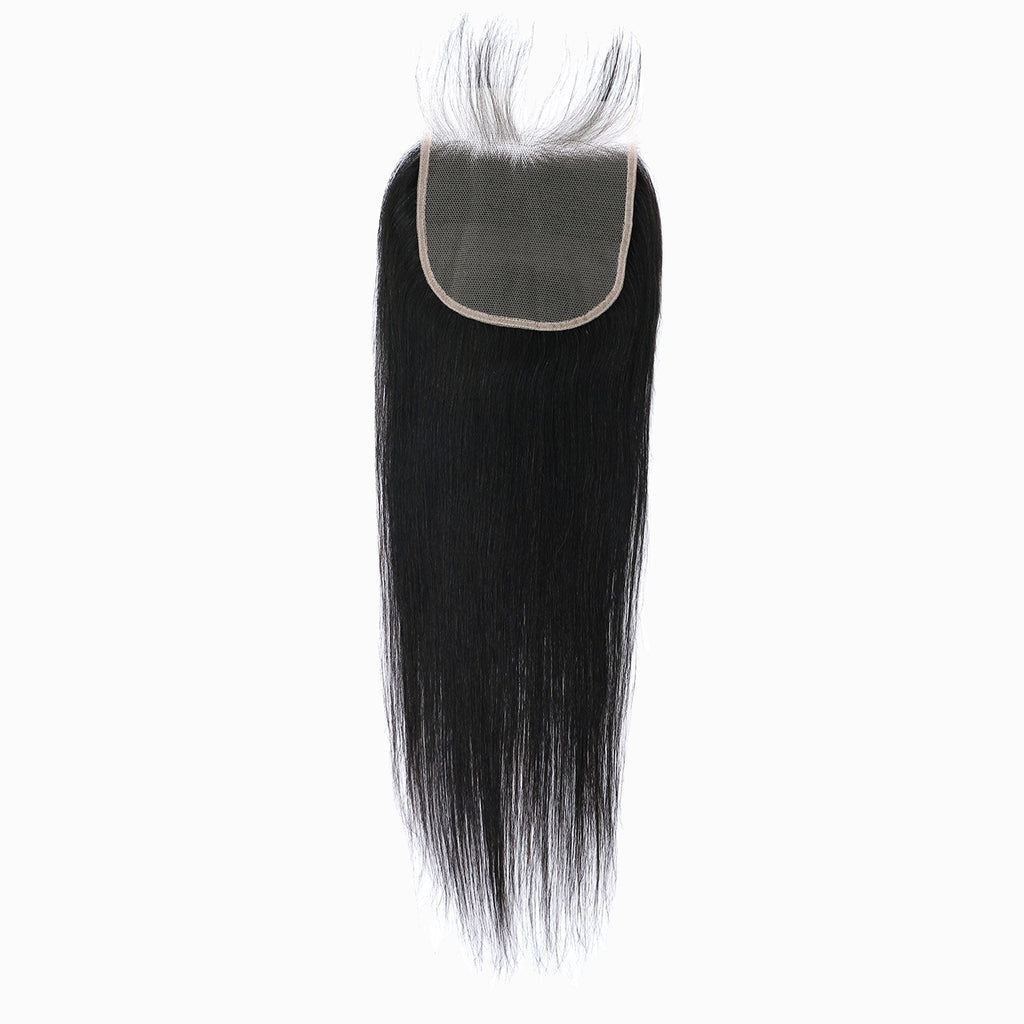 Ms. Luxury 14-20 Inch Transparent Lace Closure Straight 4"x4" #1B