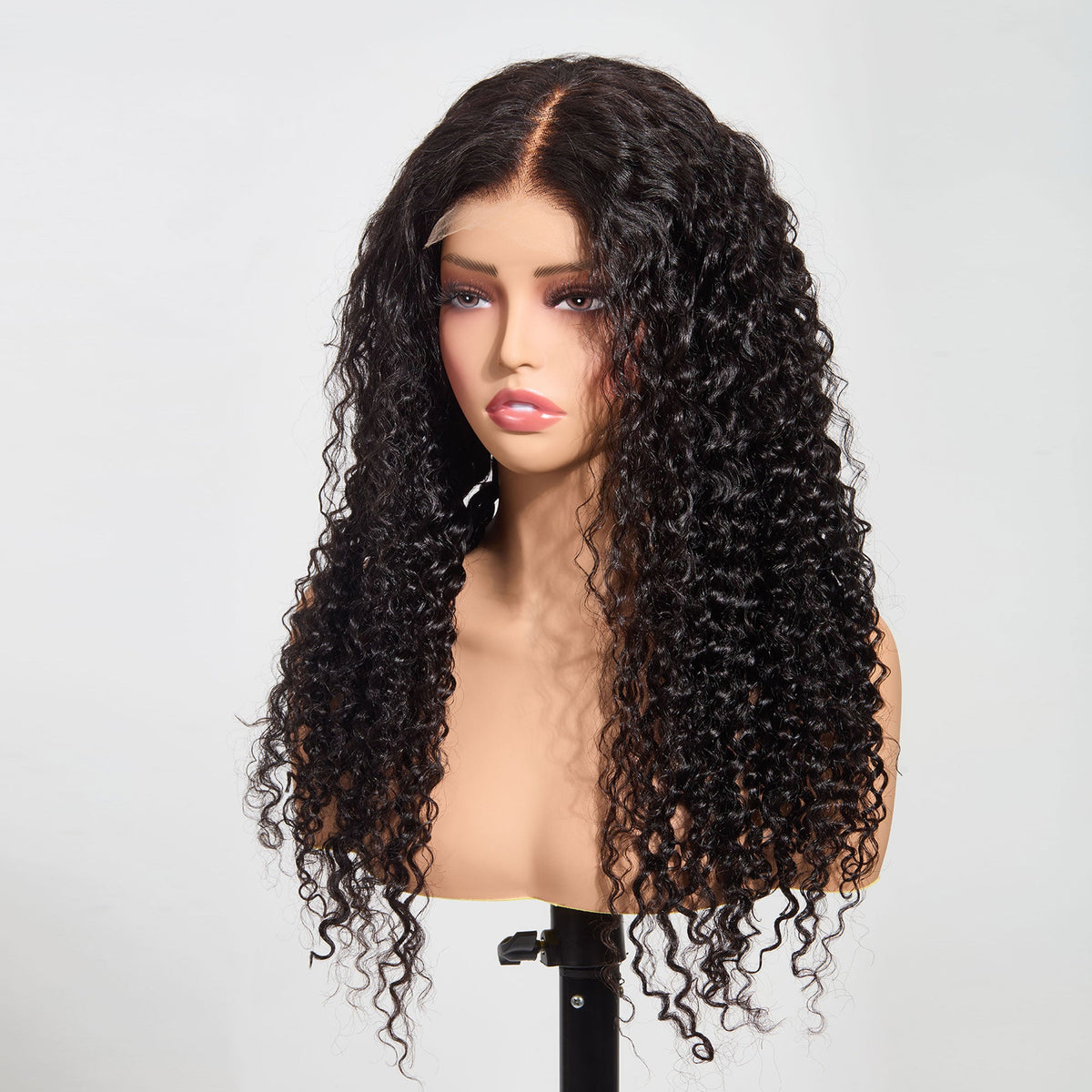 Ms. Luxury 5"x5" Water Wave Transparent Glueless Lace Closure Wig #1B