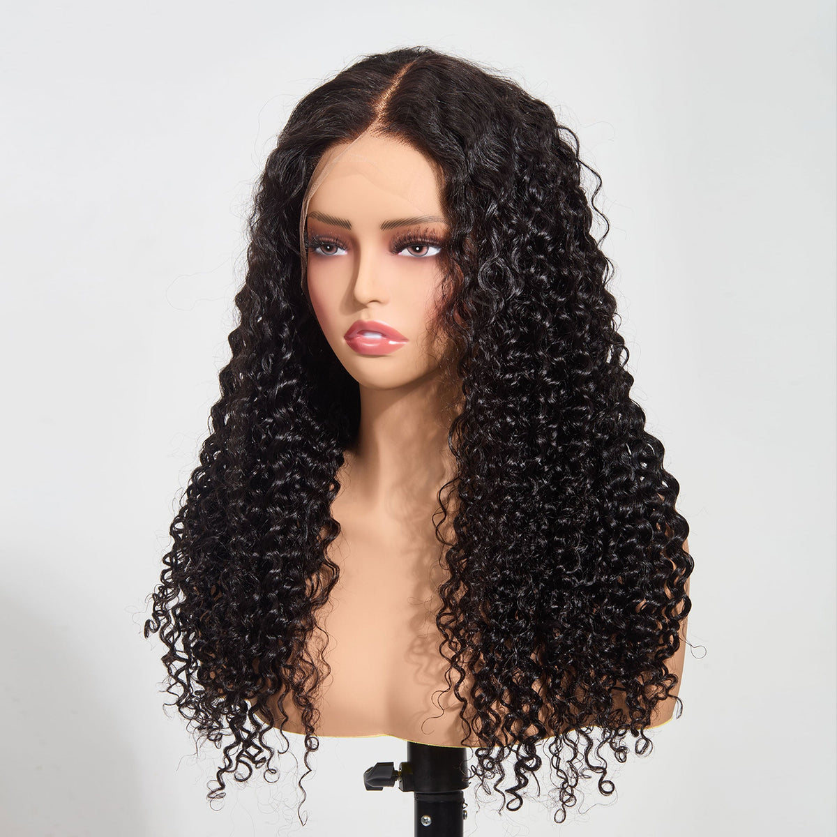 Ms. Luxury 13"x4" Water Wave 200% Transparent Lace Frontal Wig #1B