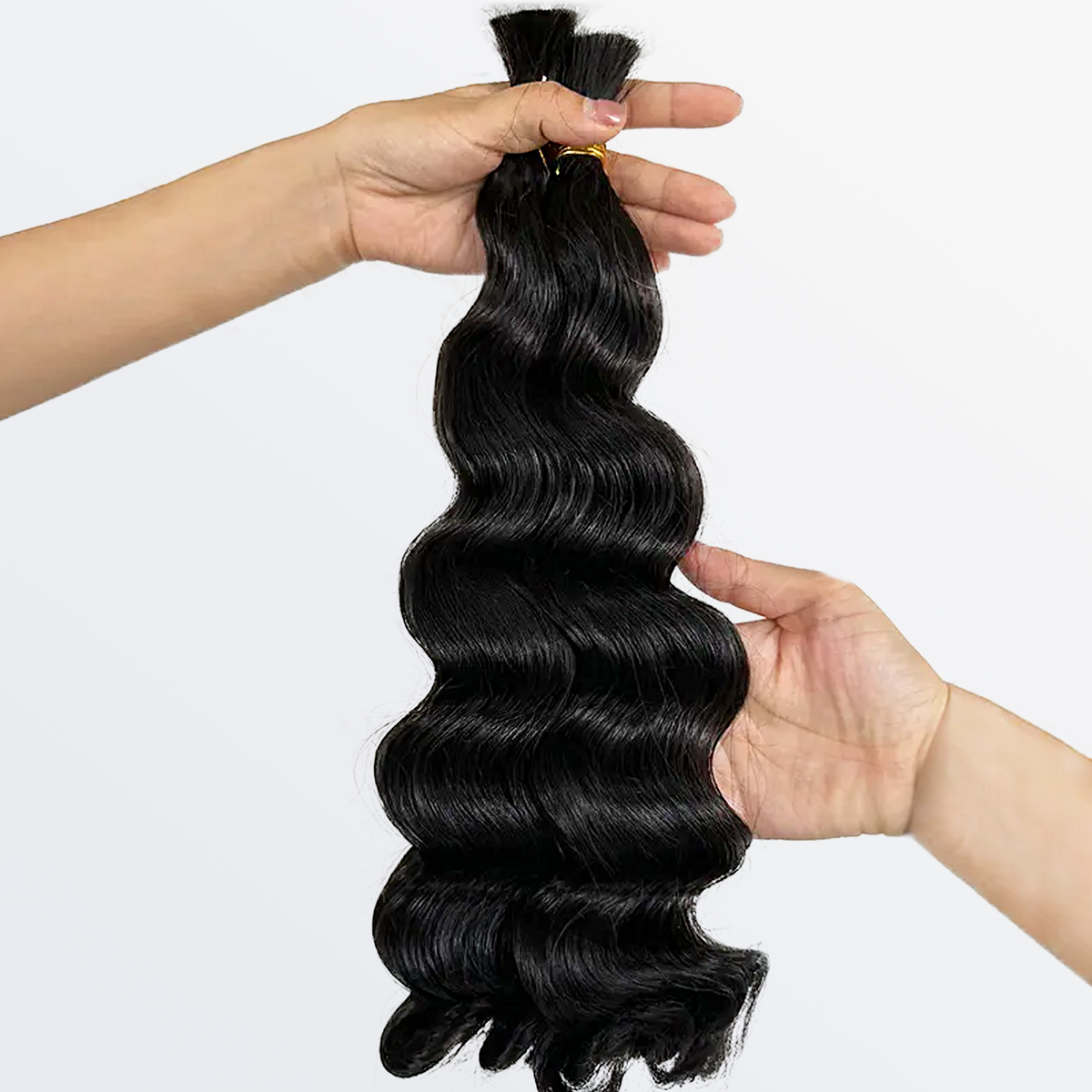 Ms. Luxury 14-20 Inch Loose Wave Bulk Hair for Braiding #1B