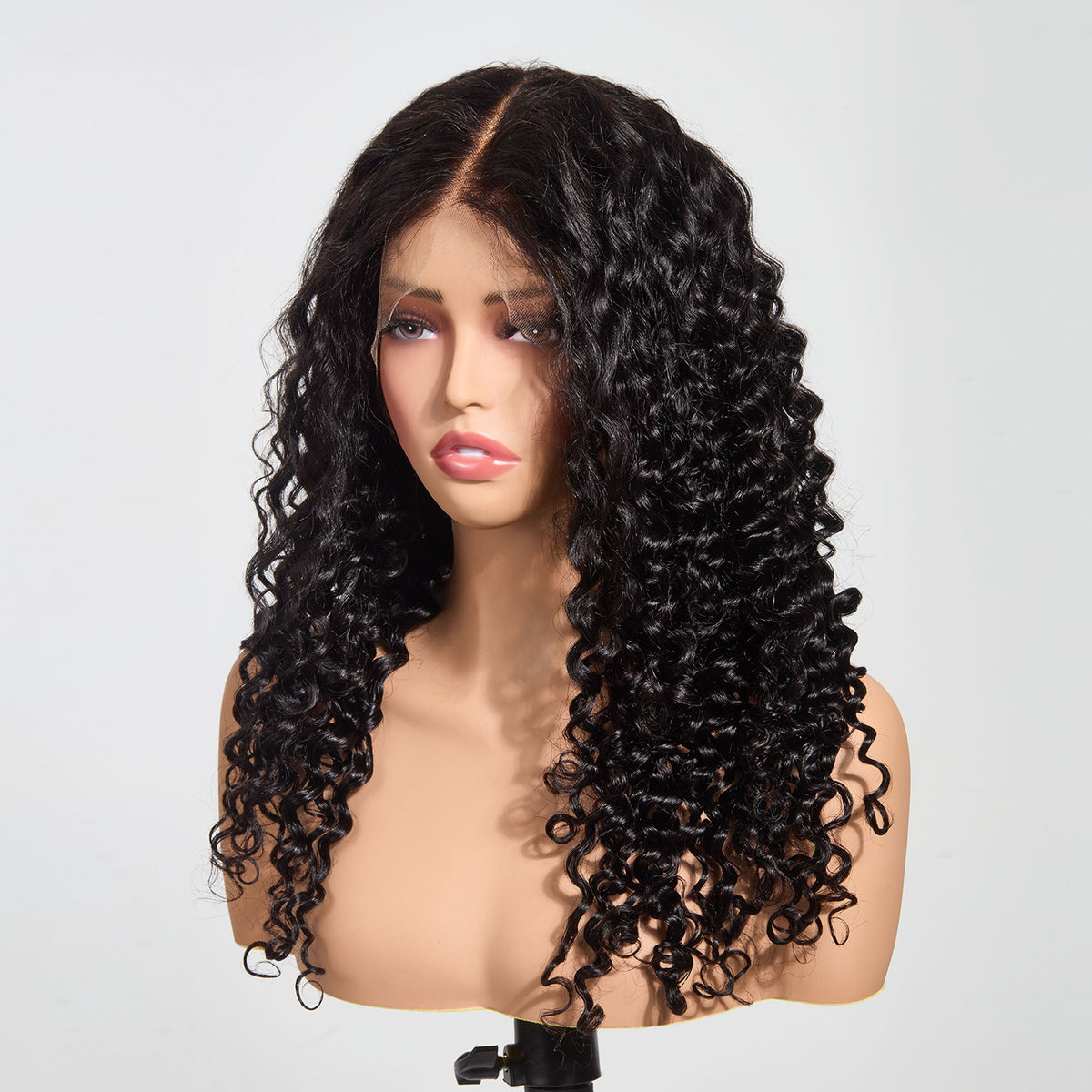 Ms. Luxury 13"x4" Deep Wave 200% Transparent Lace Frontal Wig #1B