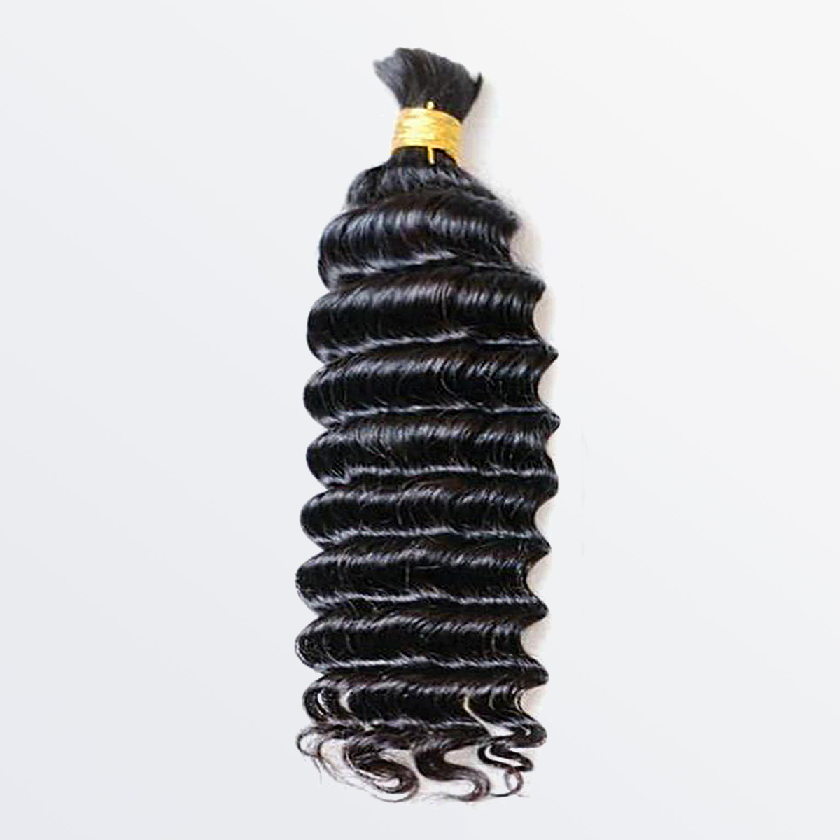 Ms. Luxury 14-24 Inch Deep Wave Hair Bulk Hair for Braiding #1B