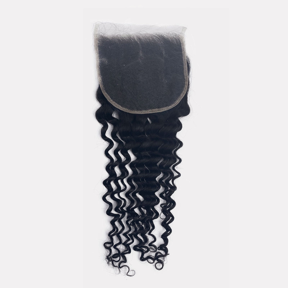 Ms. Luxury 12-20 Inch 4"x4" Deep Curly Transparent Lace Closure #1B