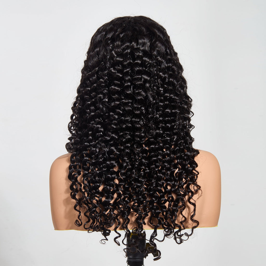 Ms. Luxury 13"x4" Deep Wave 150% Transparent Lace Frontal Wig #1B