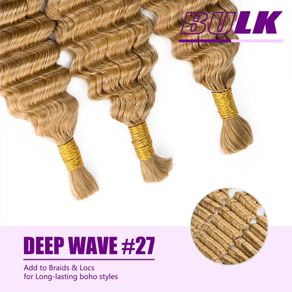 Ms. Luxury #27 Deep Wave Hair Bulk Hair for Braiding