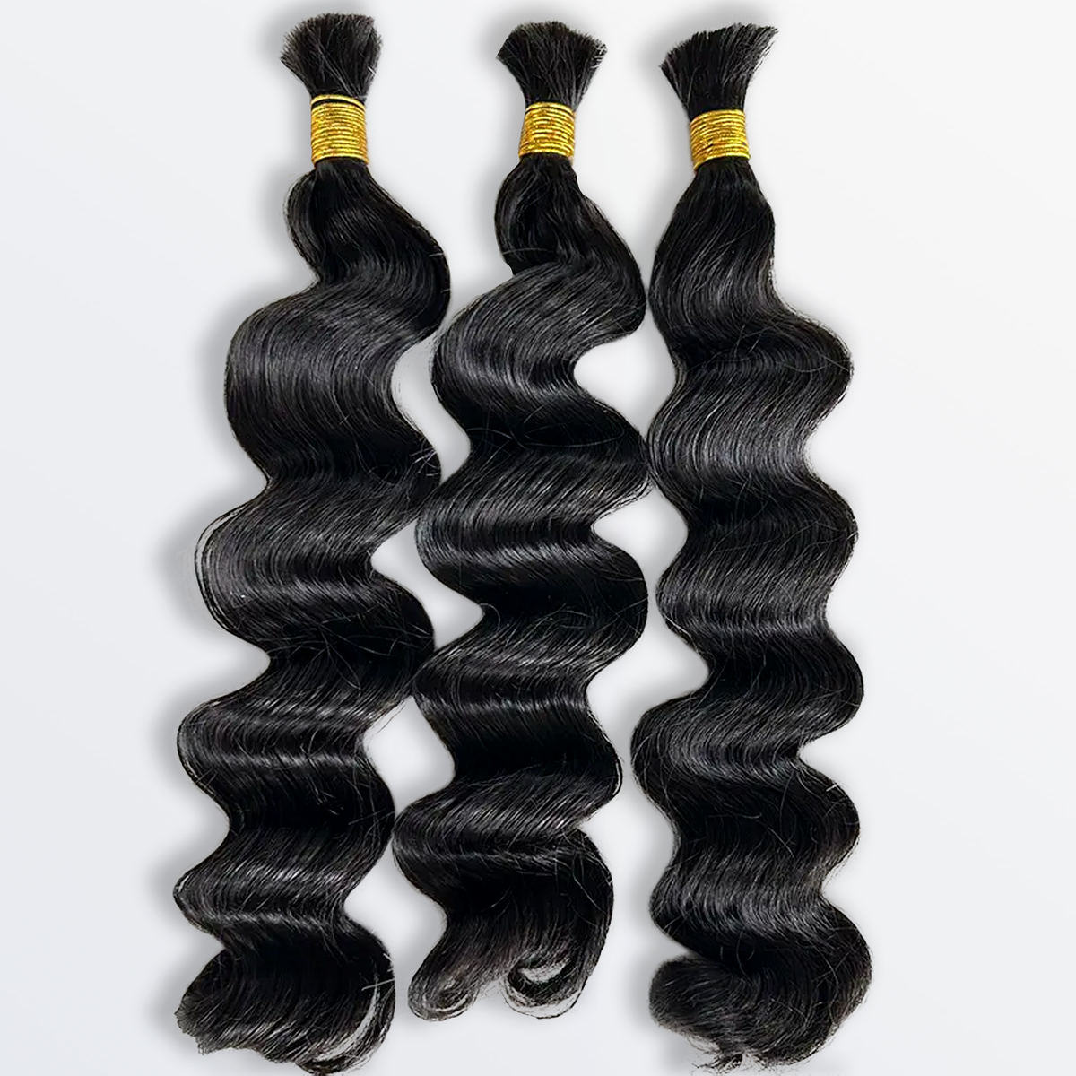 Ms. Luxury 14-20 Inch Loose Wave Bulk Hair for Braiding #1B