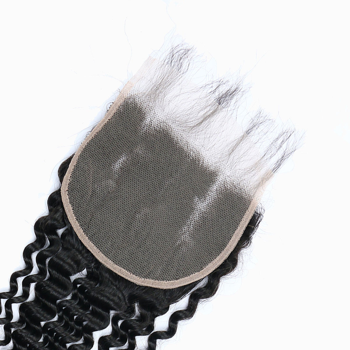 Ms. Luxury 12-20 Inch 4"x4" Deep Wave Transparent Lace Closure #1B