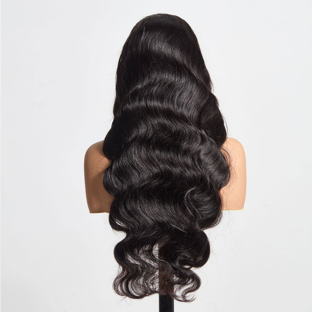 Ms. Luxury 13"x4" Body Wave 150% Transparent Lace Frontal Wig #1B
