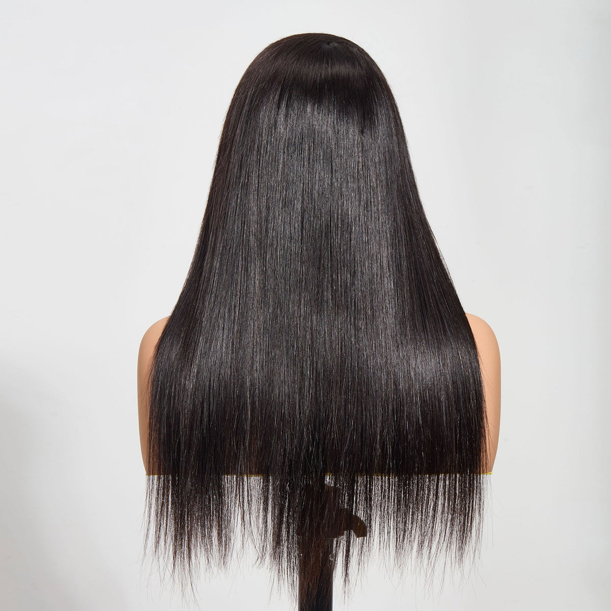 Ms. Luxury 5"x5" Straight Transparent Glueless Lace Closure Wig #1B