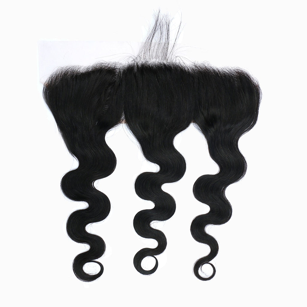 Ms. Luxury 12-20 Inch 13"x4" Body Wave Transparent Lace Frontal #1B