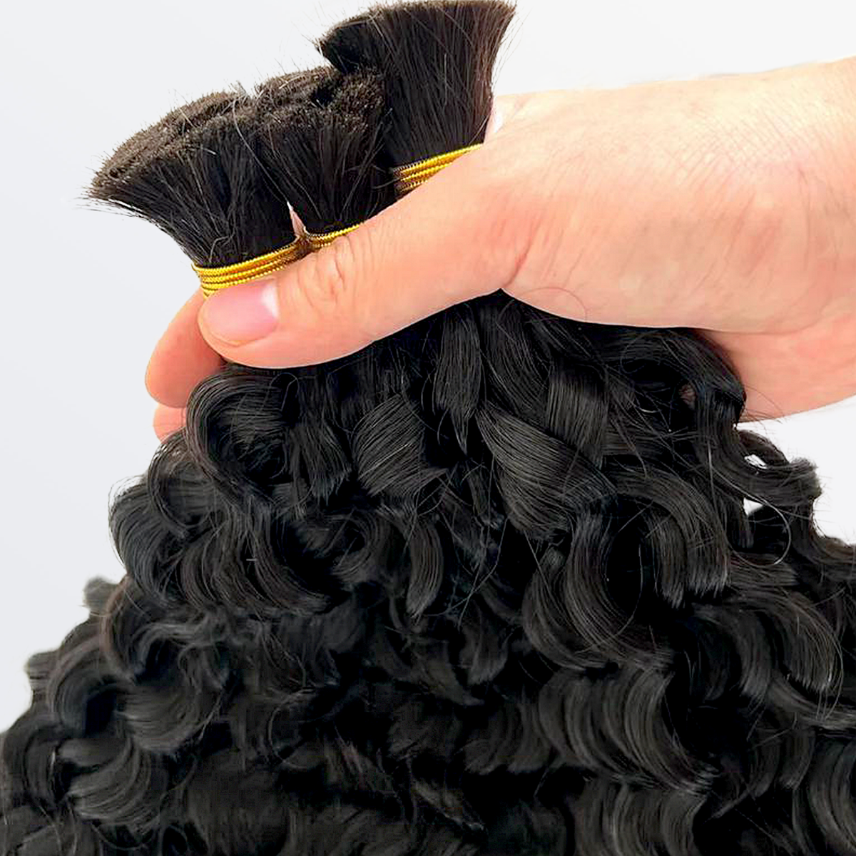 Ms. Luxury 14-24 Inch Water Wave Bulk Hair for Braiding #1B