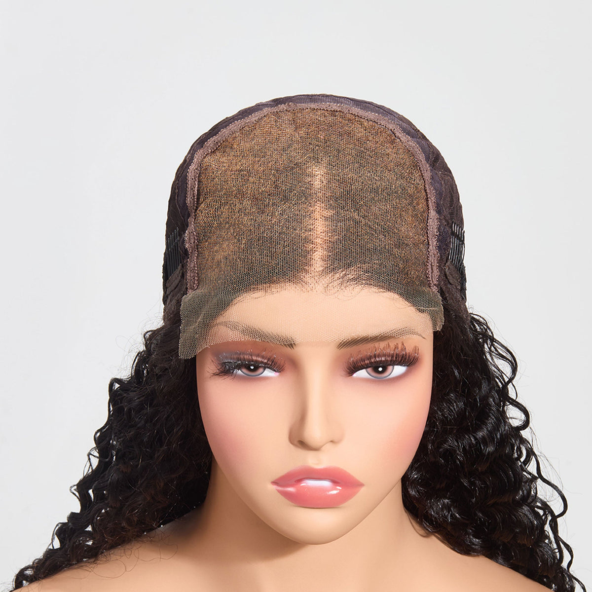 Ms. Luxury 5"x5" Water Wave Transparent Glueless Lace Closure Wig #1B