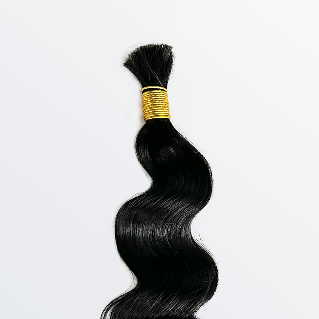 Ms. Luxury 14-20 Inch Loose Wave Bulk Hair for Braiding #1B