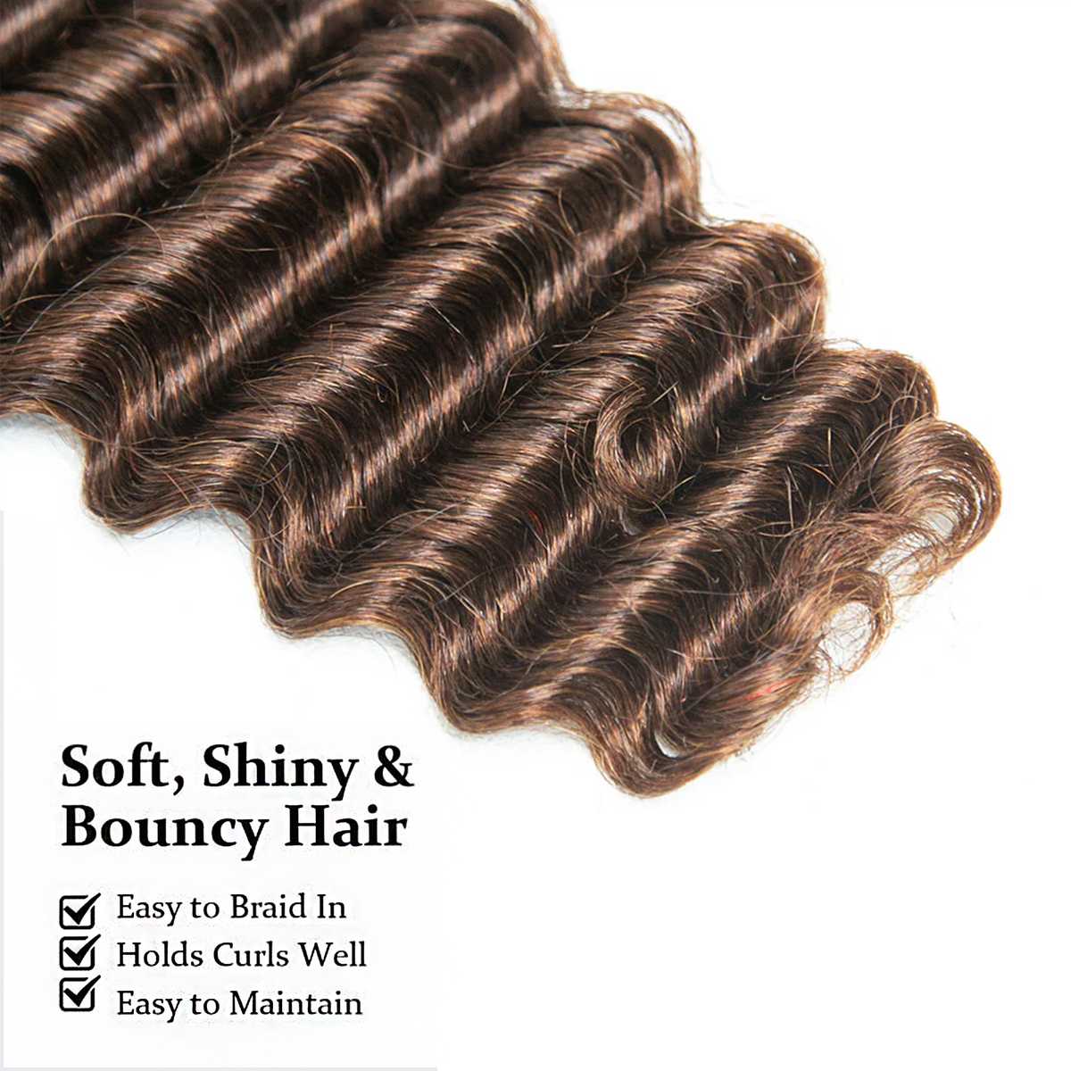 Ms. Luxury #4 Deep Wave Hair Bulk Hair for Braiding