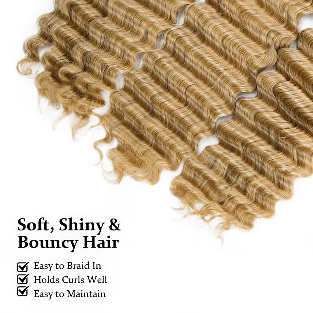 Ms. Luxury #27 Deep Wave Hair Bulk Hair for Braiding