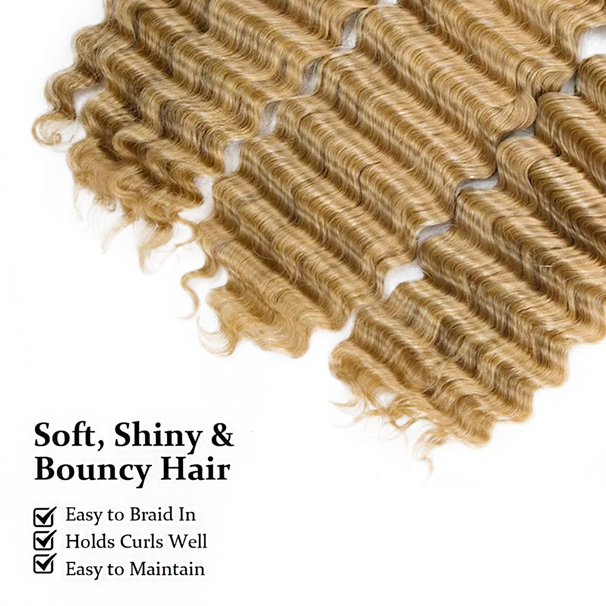 Ms. Luxury #27 Deep Wave Hair Bulk Hair for Braiding