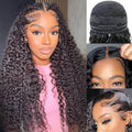 Ms. Luxury 5"x5" Deep Wave Transparent Glueless Lace Closure Wig #1B