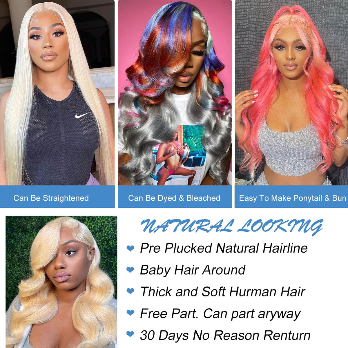 Ms. Luxury #613 Blonde 13"x4" Body Wave Transparent Lace Frontal Wigs 150%