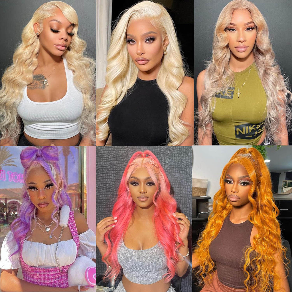 Ms. Luxury #613 Blonde 13"x4" Body Wave Transparent Lace Frontal Wigs 150%