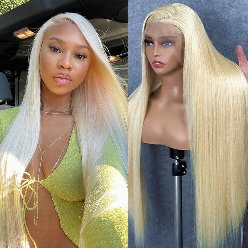 Ms. Luxury #613 Blonde 13"x4" Straight Transparent Lace Frontal Wigs 150%