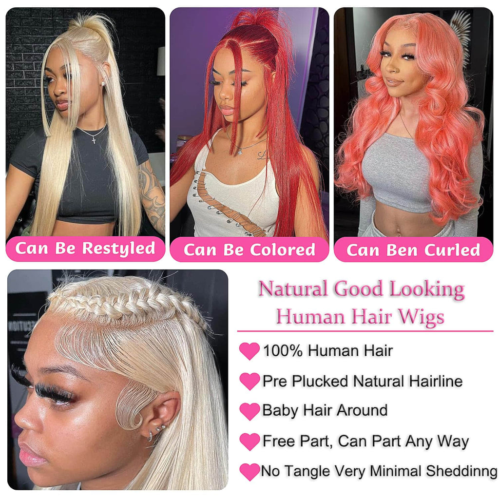 Ms. Luxury #613 Blonde 13"x4" Straight Transparent Lace Frontal Wigs 150%