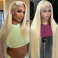 Ms. Luxury #613 Blonde 13"x4" Straight Transparent Lace Frontal Wigs 200%