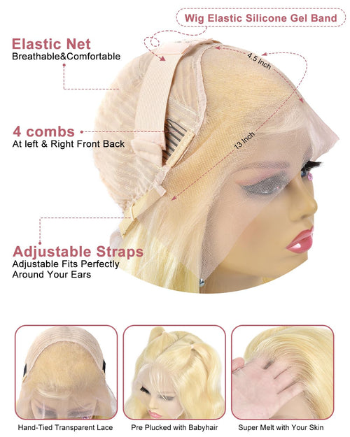 Ms. Luxury #613 Blonde 13"x4" Straight Transparent Lace Frontal Wigs 200%