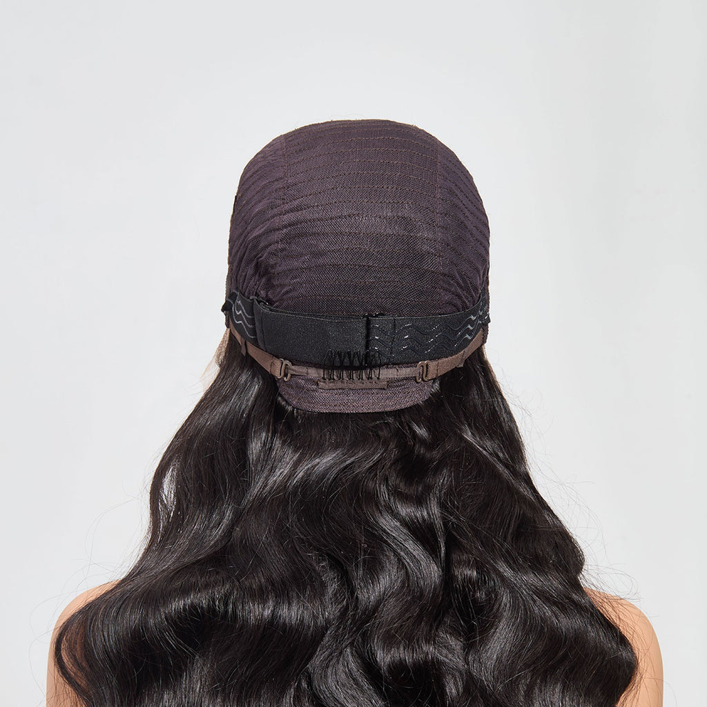Ms. Luxury 13"x4" Body Wave 200% Transparent Lace Frontal Wig #1B