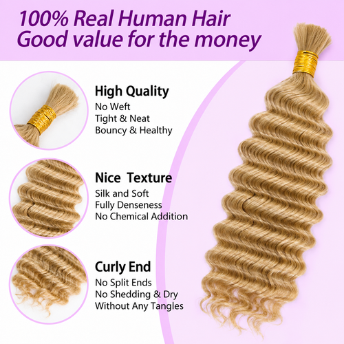 Ms. Luxury #27 Deep Wave Hair Bulk Hair for Braiding